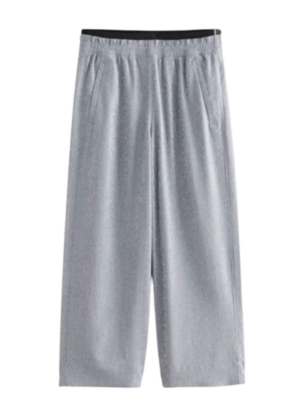 Athleta Echo Wide Leg Crop Microstripe Pant Silver Grey Size 10